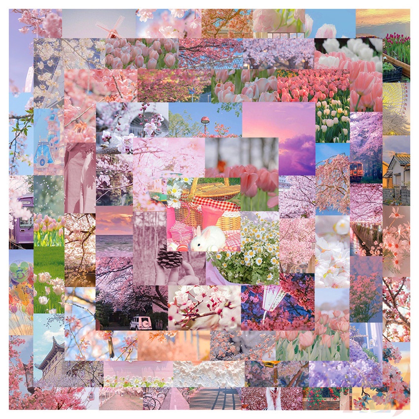 ❉ Romantic Spring Flowers Stickers ❉ 64Pcs/Set DIY Fashion Waterproof Doodle Decals Stickers
