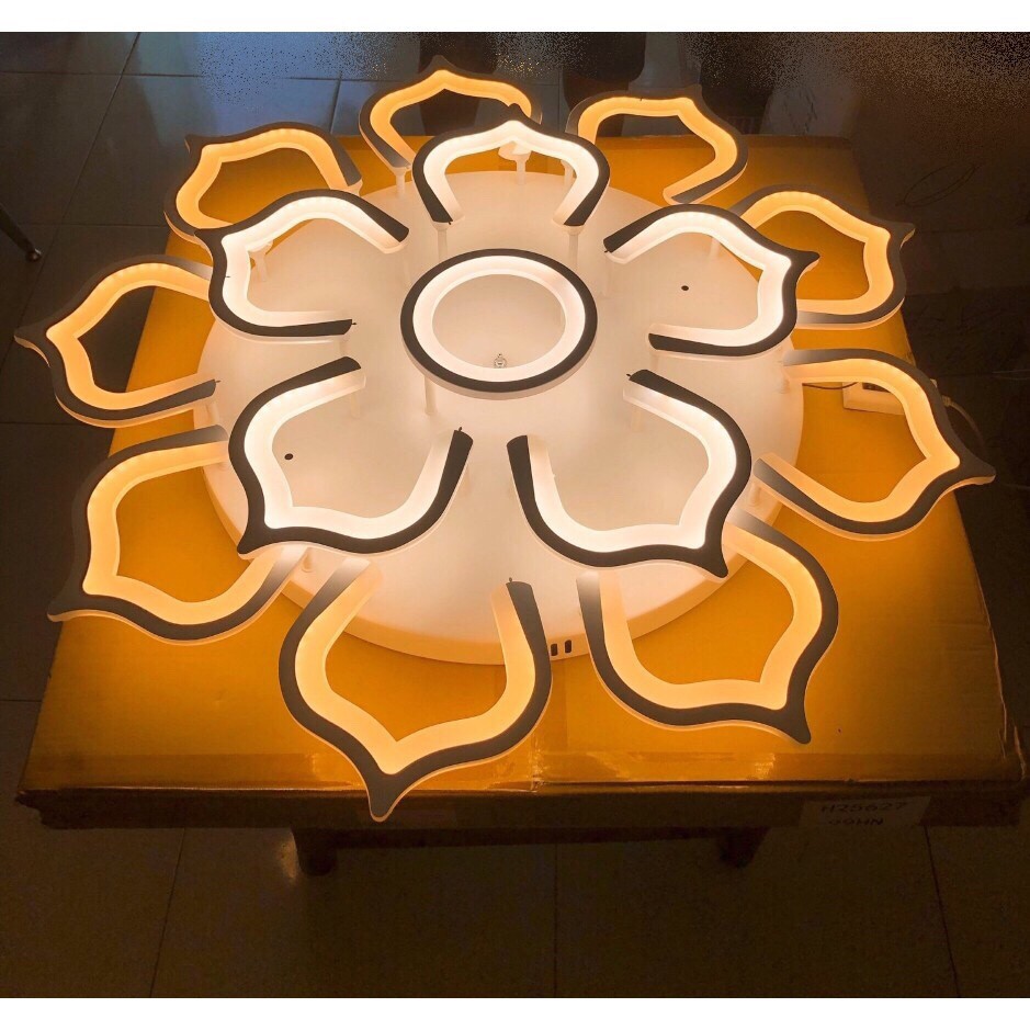 Đèn trần MONSKY LED trang trí tiết kiệm năng lượng hình bông hoa đẹp mắt 3 chế độ sáng - có điều khiển từ xa tiện dụng