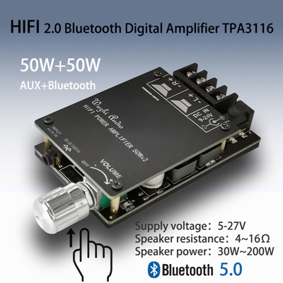 Mô-đun khuếch đại kỹ thuật số công suất cao XY-P15W 10W/15W/20W Stereo Bluetooth 5.0  12V/24V