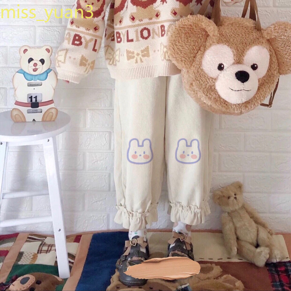 Quần dáng rộng mềm mại thêu họa tiết dễ thương phong cách Nhật Hàn cho nữ | BigBuy360 - bigbuy360.vn