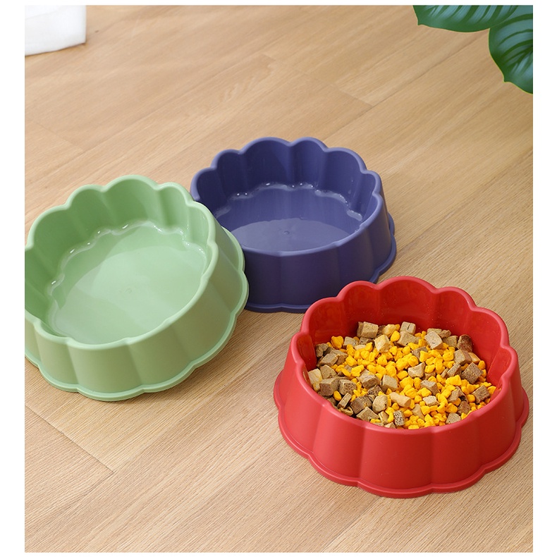 chén nhựa hoa cho chó mèo