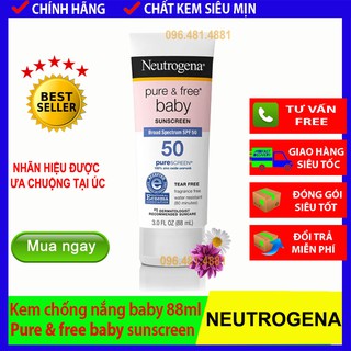 Kem Chống Nắng Trẻ Em Neutrogena Pure & Free Baby Sunscreen Broad Spectrum SPF 50 (88ml)
