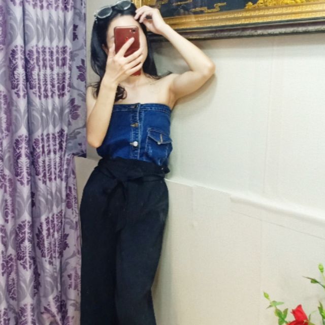 Áo jeans cúp cúp ngực cá tính