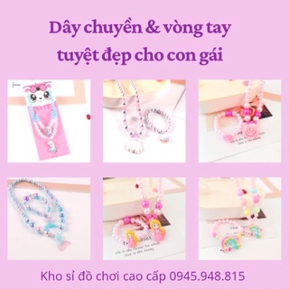 Set Dây chuyền & Vòng tay công chúa Elsa, tiên cá Cực Xinh cho bé gái