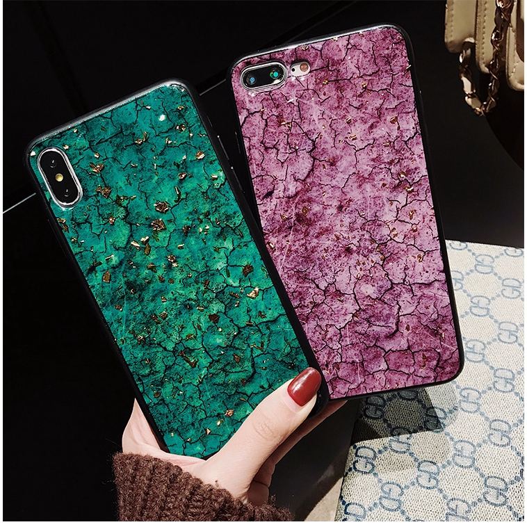 Ốp điện thoại mềm họa tiết cẩm thạch đính lá vàng lấp lánh cho IPhone X XS Max XR IPhone 8 7 6 6S Plus 11 Pro Max SE 2020 | BigBuy360 - bigbuy360.vn