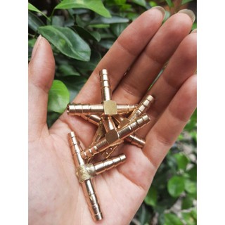 [Hàng chuẩn zin] Đuôi chuột chữ T chia 3 nối ống 6mm bằng đồng xịn tiện lợi không gỉ.
