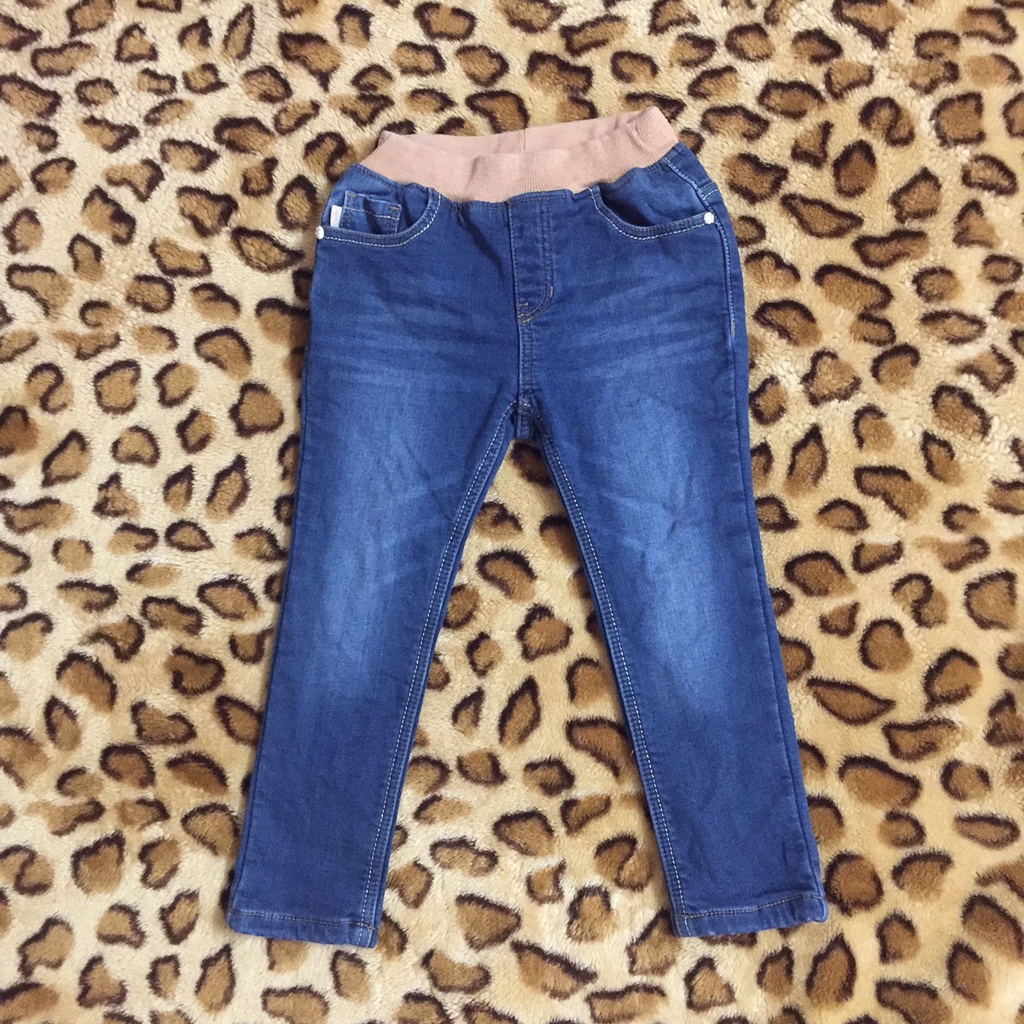 (Size 110) Quần jeans lót nỉ bé gái Hàn Quốc (2hand)
