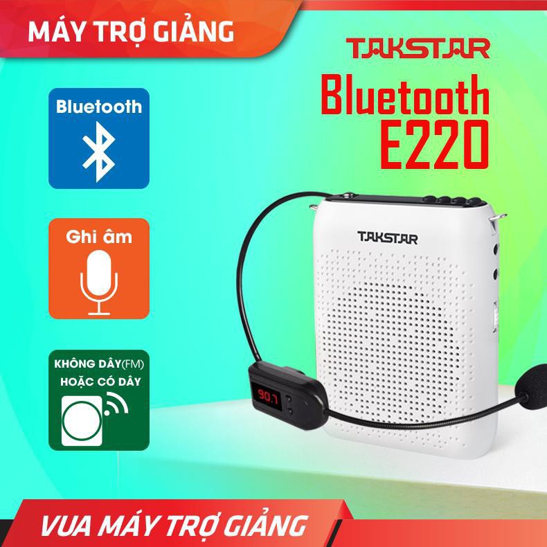 【Hàng chính hãng】Takstar E220 loa mic Máy trợ giảng Không dây, Bluetooth, FM, ghi âm, hướng dẫn viên, Giáo viên,bán hàng