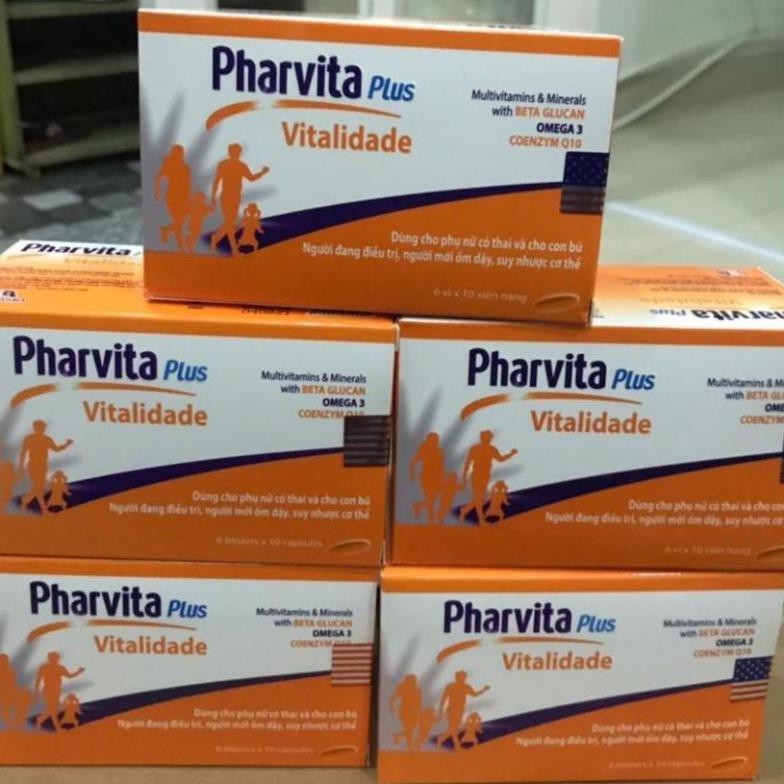 BỒI BỒ CƠ THỂ PHARVITA PLUS 60 Viên, bồi bổ cơ thể, hỗ trợ người suy nhược cơ thể