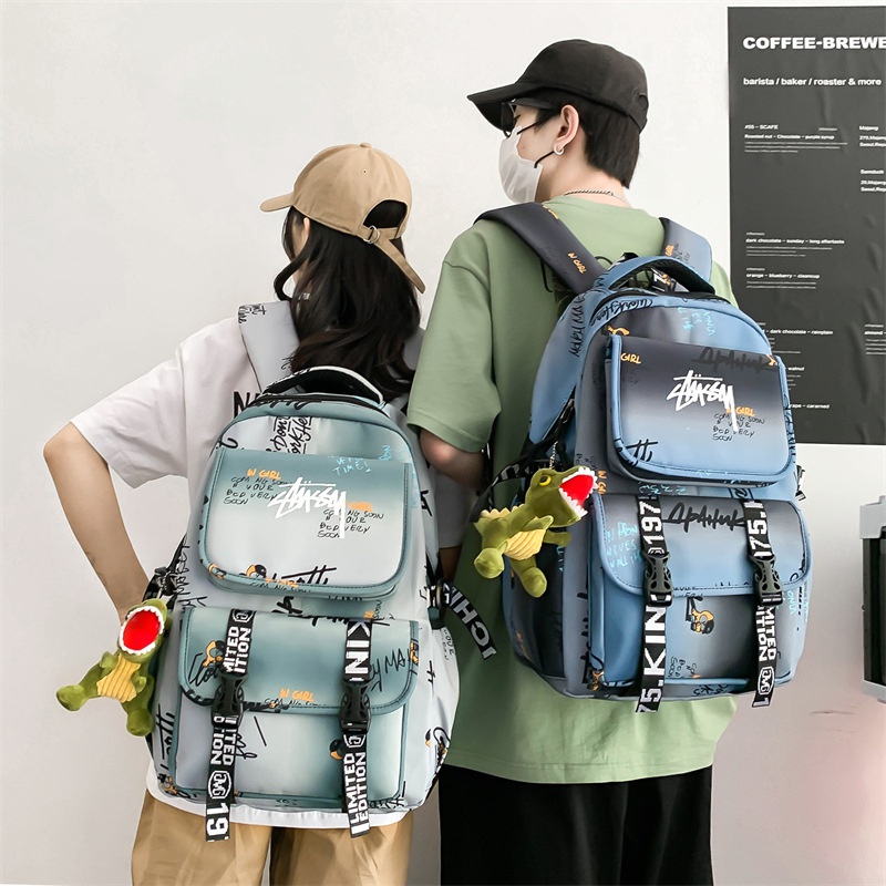 Ba Lô Đi Học Sức Chứa Lớn In Họa Tiết Graffiti Thời Trang Cao Cấp Dành Cho Nam Sinh Trung Học