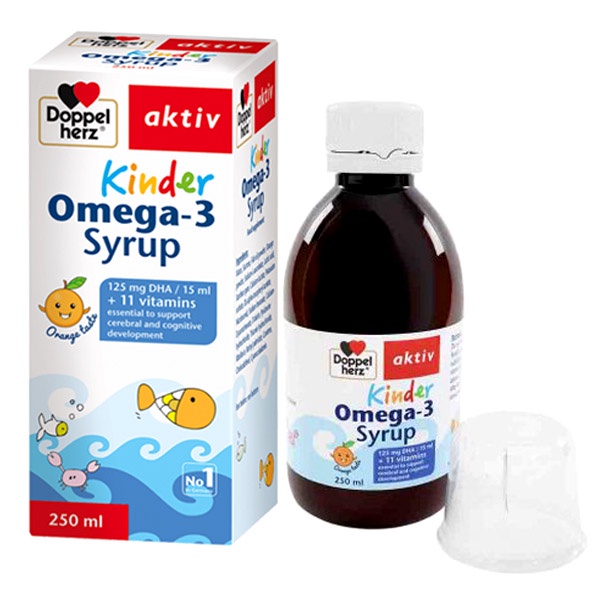 Doppelherz Aktiv Kinder Omega-3 Syrup.Hỗ Trợ Phát Triển Não Bộ,Thị Lực Cho Bé