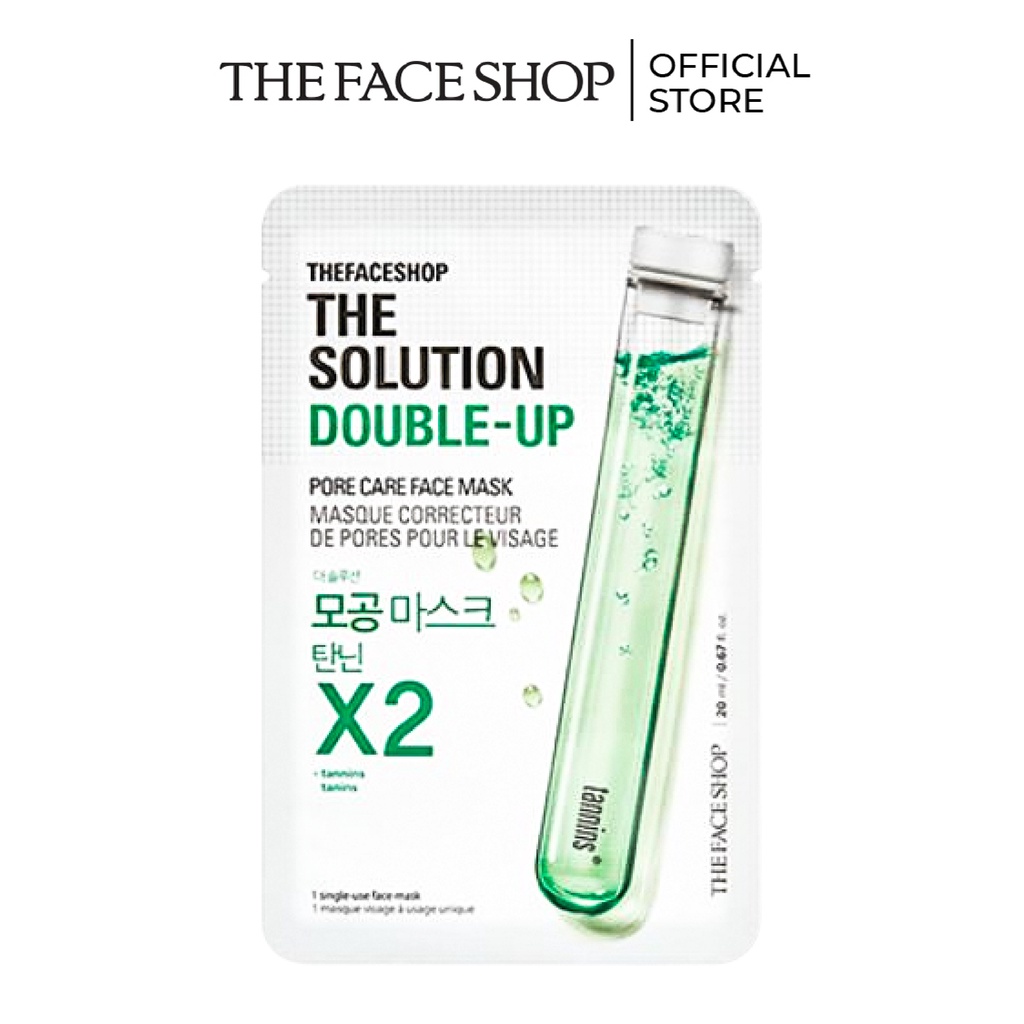 Mặt Nạ Se Khít Lỗ Chân Lông Thefaceshop The Solution Double-Up Pore Care Face Mask (Gz) 20Ml