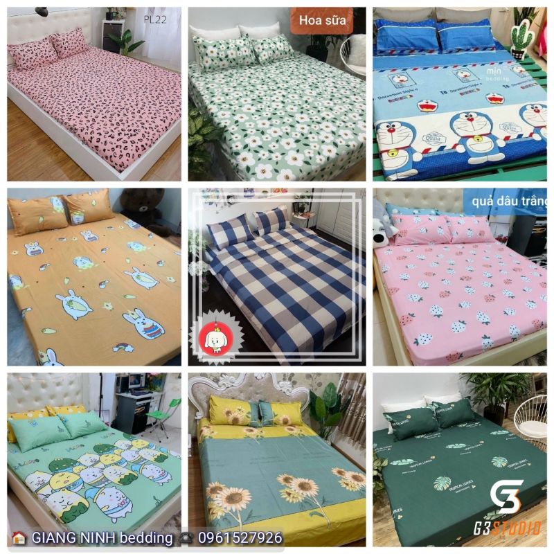 Ga gối cotton poly việt nam - loại1 tuyệt đối không nhăn không xù không phai màu, mềm mại và thấm hút mồ hôi tuyệt đối