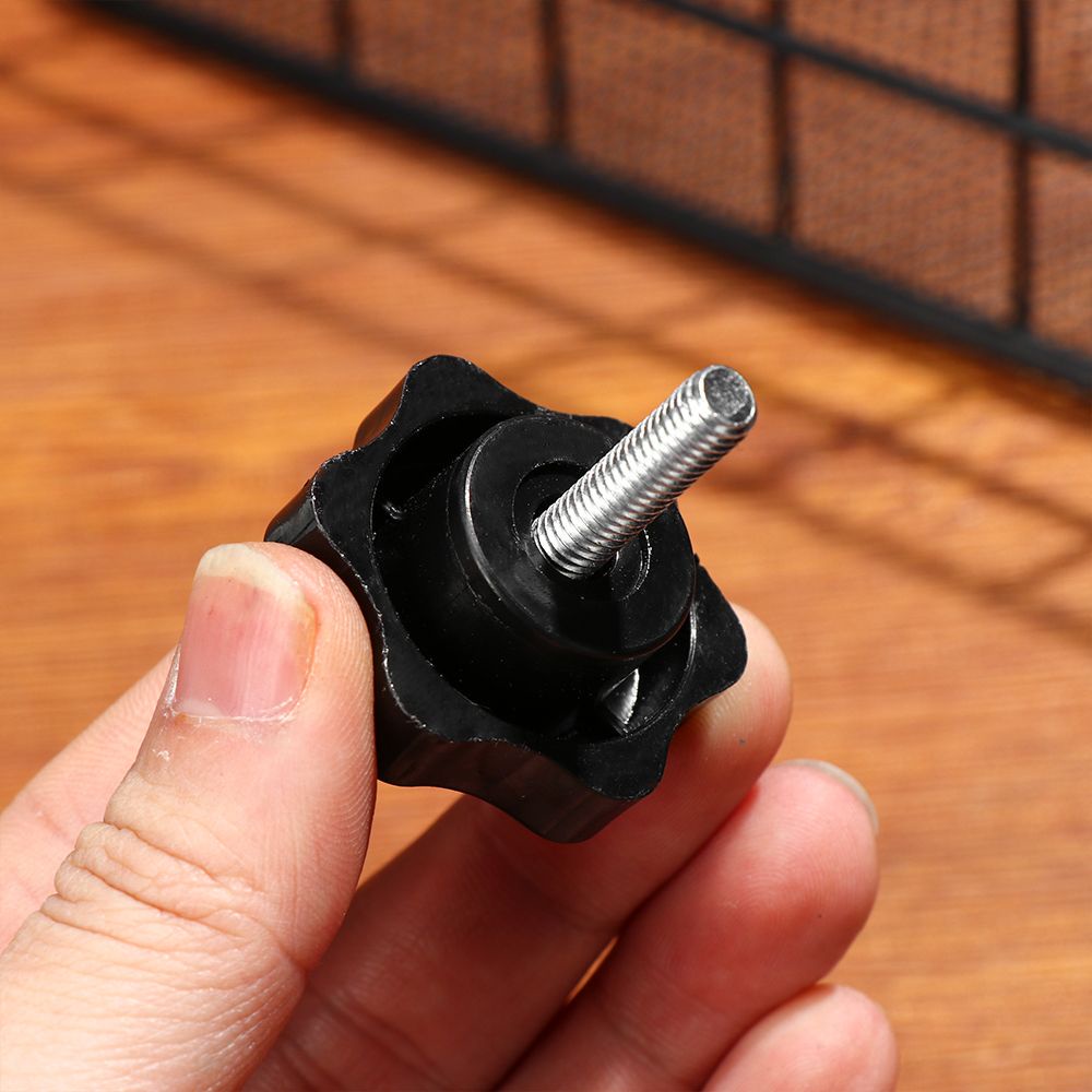 KUNHEV Set 4 núm vặn tay cầm kiểu M6 M8 bằng thép carbon màu đen hình ngôi sao