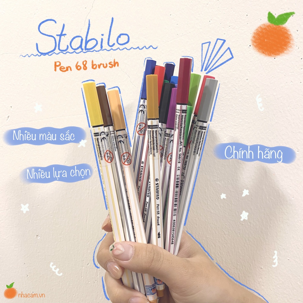 Bút Viết Calligraphy STABILO Pen 68 Brush Nhà Cam