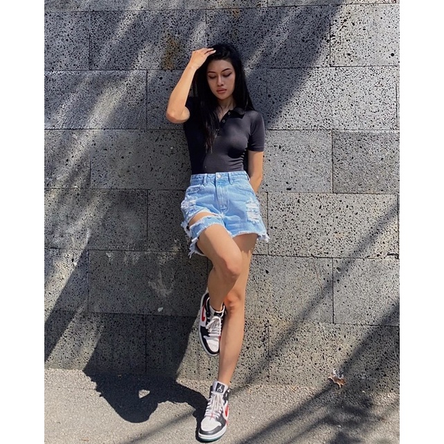 Quần Biker Lửng Lowhight Jeans Rocky Denim