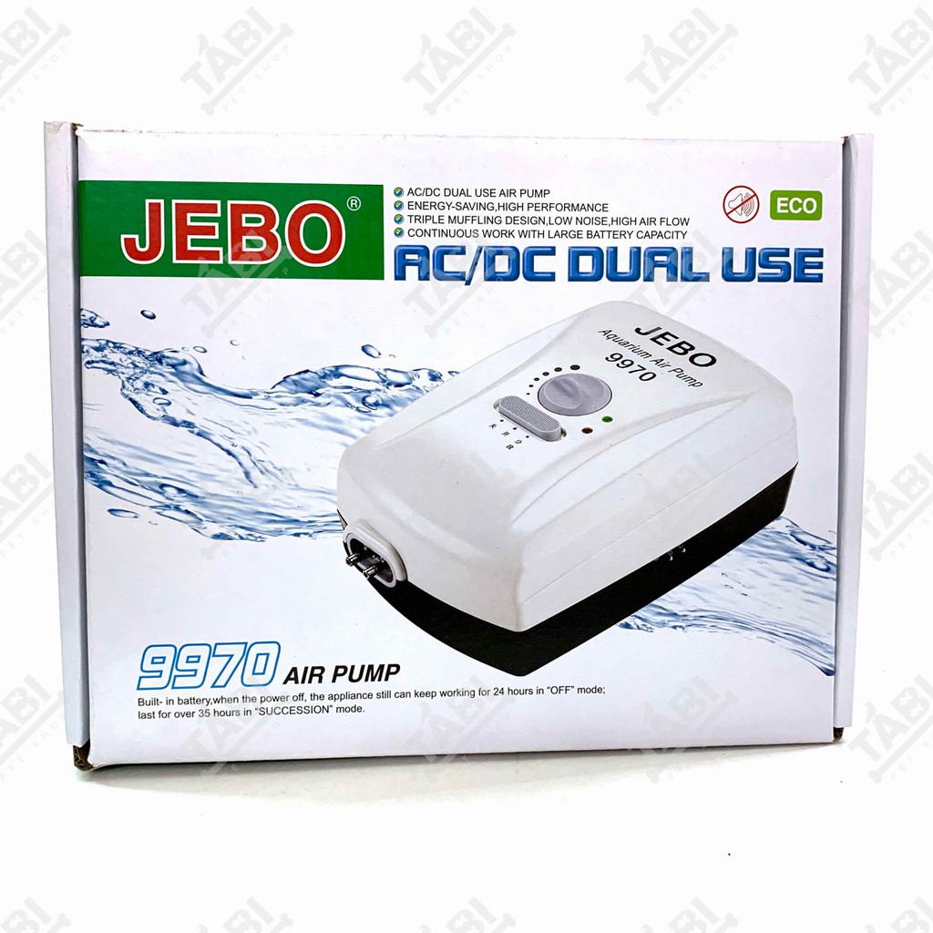 Máy Sủi Khí Oxy 2 Vòi Tích Điện JEBO JB-9970 Hàng Loại Tốt [JB-9970]