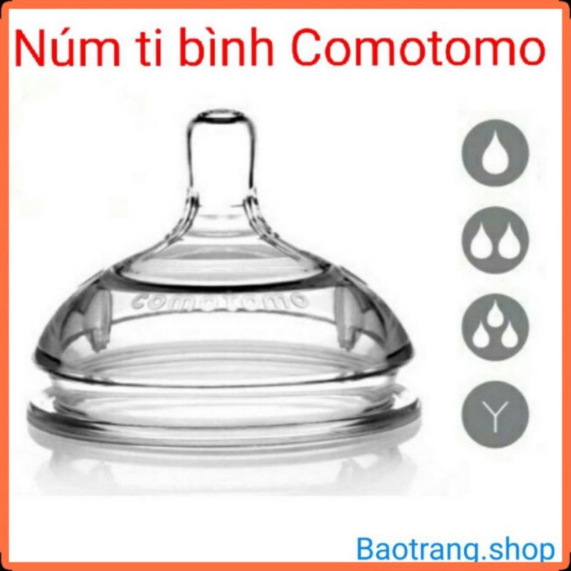 [SIÊU RẺ] Núm ti bình COMOTOMO 1-2-3tia, Ycut siêu mềm tách lẻ