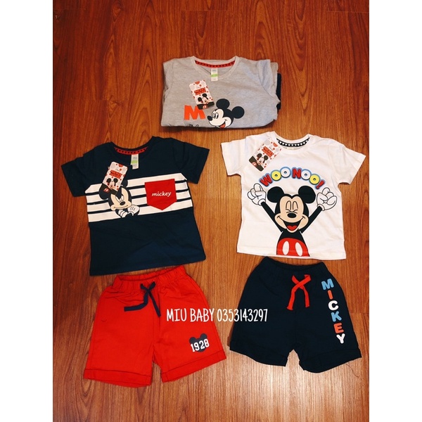 Set bộ mickey bé trai 3 màu xuat du