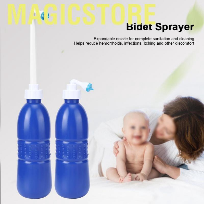 Magicstore 620ml Portable Handheld Bathroom Home Travel Use Bidet Sprayer Bottle Spray Hygiene Cleaner