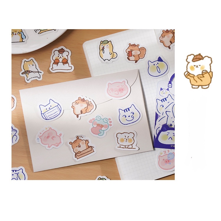 Set Sticker Dán Trang Trí Giấy Gói 40 Miếng Etori Life
