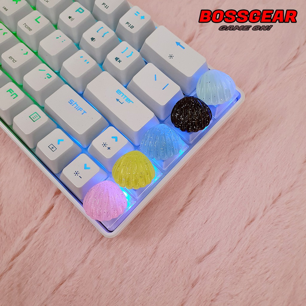 Keycap Lẻ hình vỏ sò ngũ sắc cực đẹp và dễ thương ( keycap resin độc lạ )( Keycap Artisan )