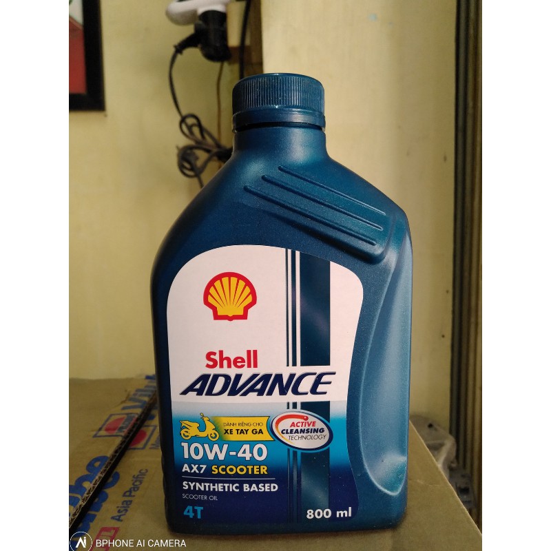 Dầu nhớt xe máy Shell Advance AX7 - Scooter 10w40 (800ml)