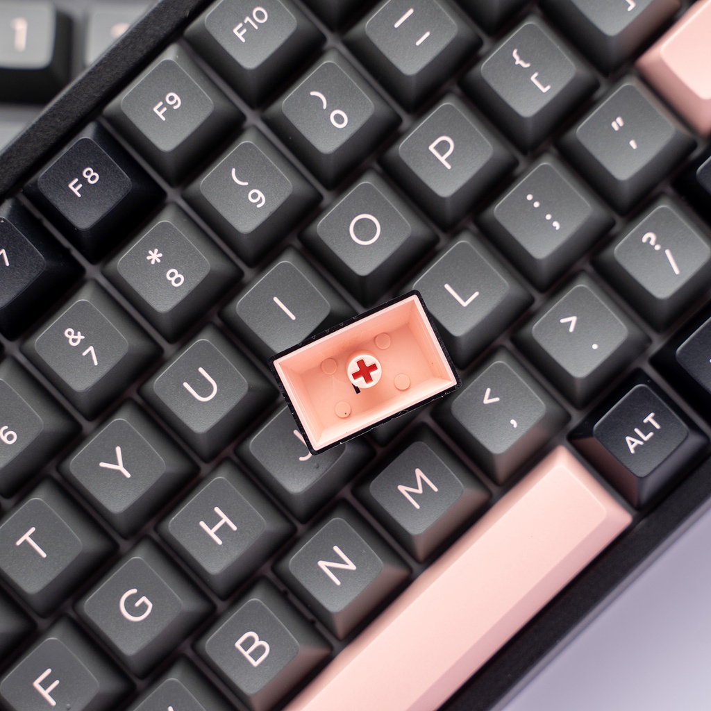 Keycap AKKO Black Pink nhựa PBT doubleshot ASA profile 158 nút màu đẹp