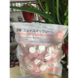 Mặt nạ nén Miniso túi 100 viên Nhật Bản