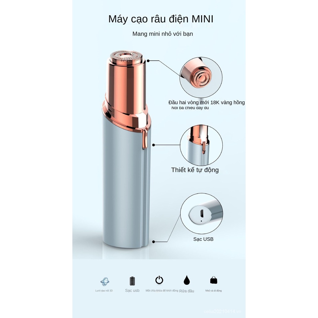 [Hàng mới về] Máy cạo râu mini 2 đầu cắt tiện dụng cho nữ