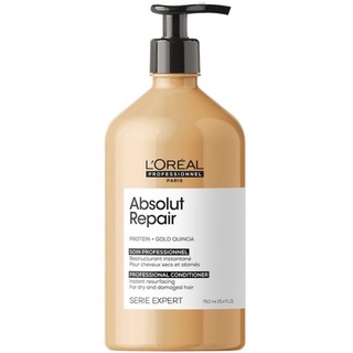 ✅[L'oreal_chính hãng] Dầu xả phục hồi tóc hư tổn L’oreal gold quinoa+protein Absolut Repair 750ML NEW 2022
