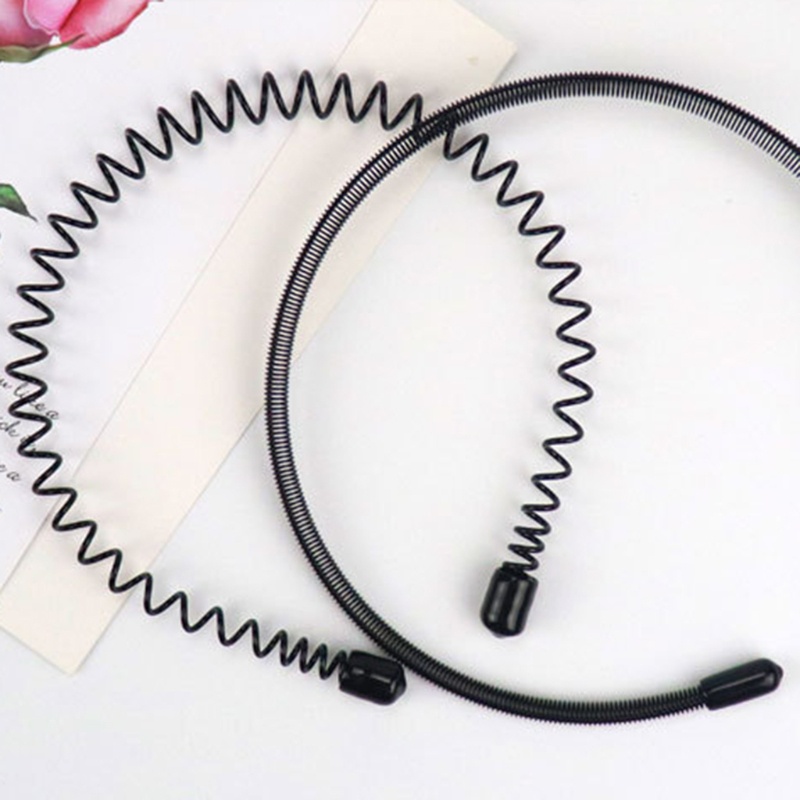 Băng Đô Cài Tóc Bằng Kim Loại Màu Đen Gợn Sóng Phong Cách Thể Thao Thời Trang Cho Nam Và Nữ