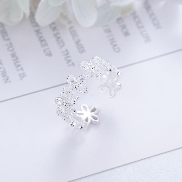Nhẫn bạc nữ hở freesize,phù hợp với mọi kích thước tay phiên bản hoa năm cánh ANTA Jewelry - ATJ6709M