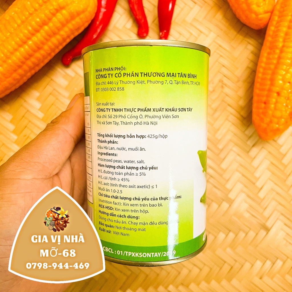 Đậu hà lan tươi đóng hợp  -trọng lượng 425gr