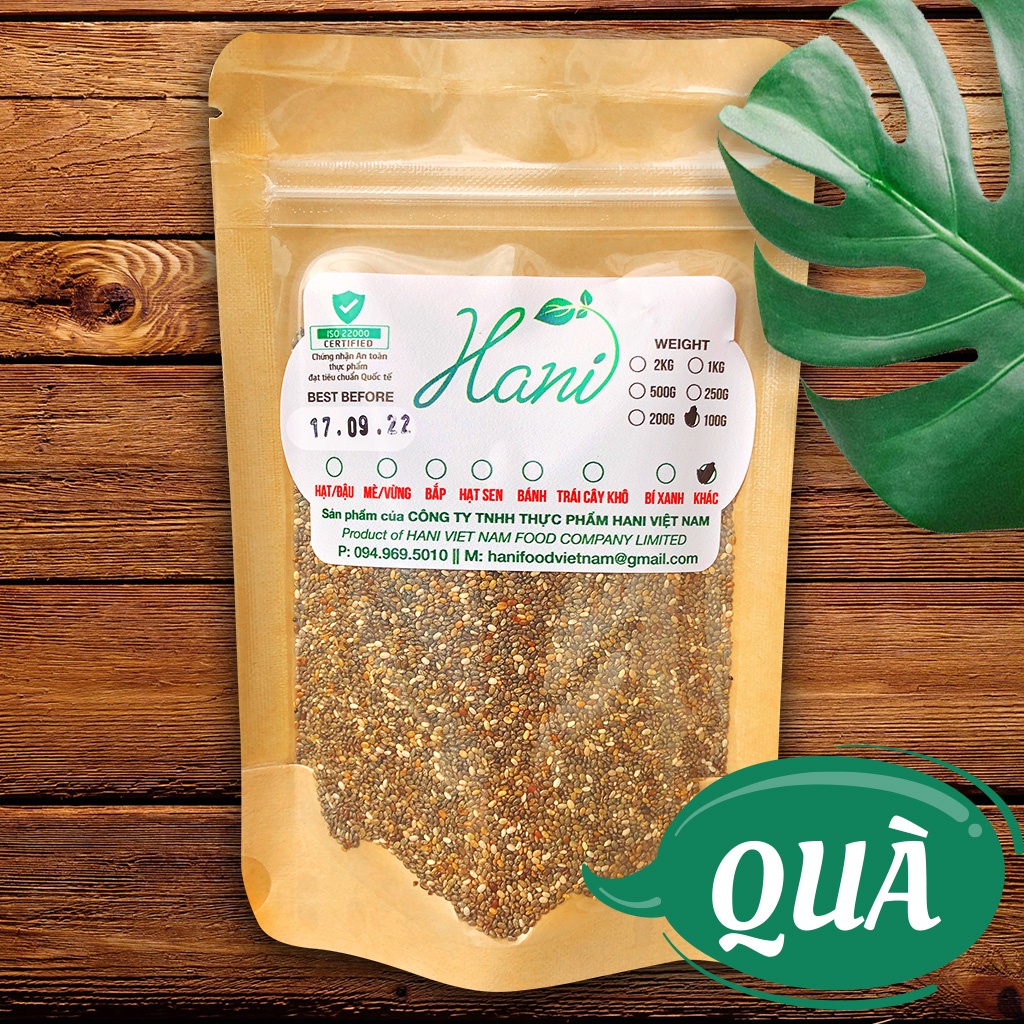 [Quà] 100g Hạt Chia Nhập Khẩu Úc Hữu Cơ Absolute Organic Giảm Cân Mới Nhất Chuẩn chất lượng HANI Food