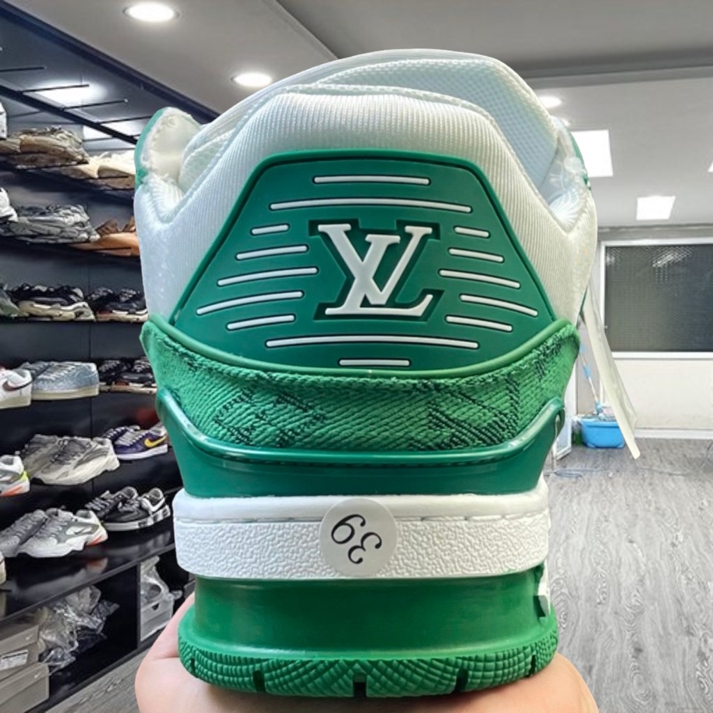Giày sneaker LV Trainer White Green  SC Xanh Lá Phối Trắng thể thao nam nữ 2022 - Yabi_boutique