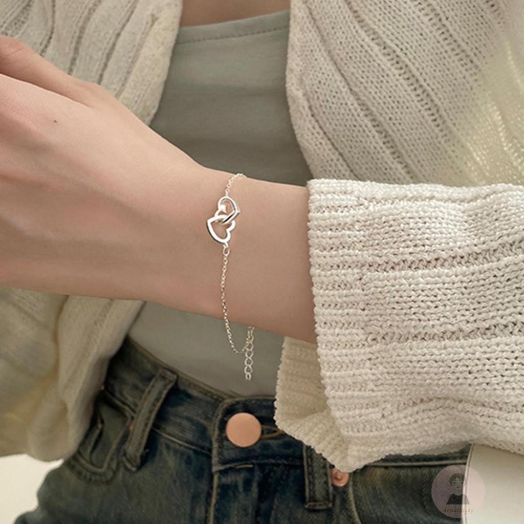 Vòng Đeo Tay Bằng Bạc Thiết Kế Khoét Rỗng Thời Trang Cho Nữ