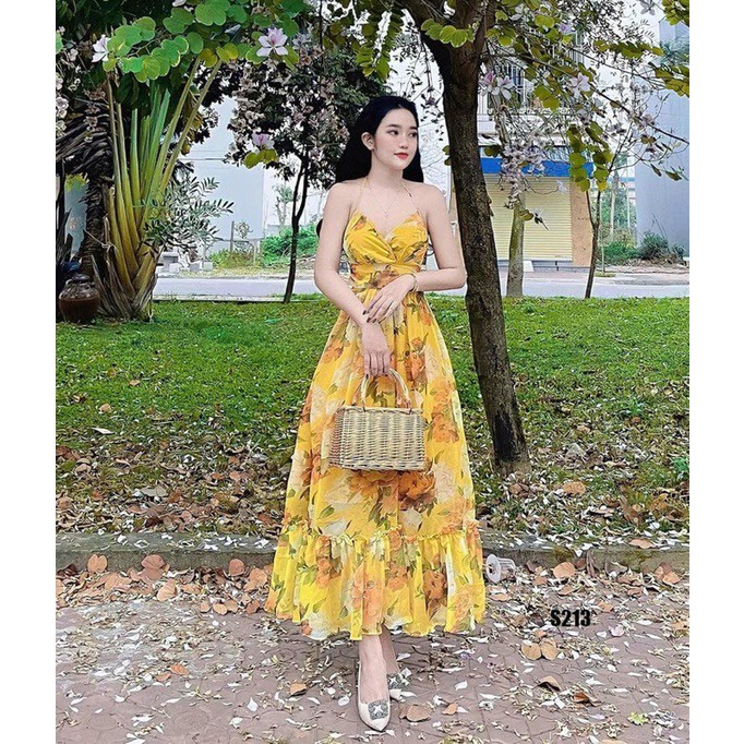 Đầm Maxi Đi Biển Minh Phúc, Váy Maxi 2 Dây Chất Voan Hoa( CÓ MÚT NGỰC) Quyến Rũ Kèm Ảnh Thật Cho Nàng Đi Hẹn Hò,đi Biển