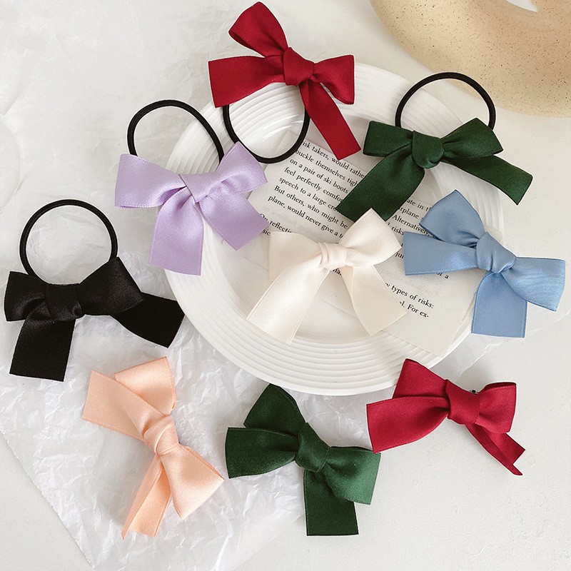 Dây Cột Tóc Nơ Ruy Băng Phong Cách Công Chúa Dễ Thương