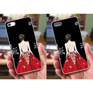 Ốp lưng iPhone 5 / 5S (dẻo viền trắng trong) - Hình Cô Gái Xinh