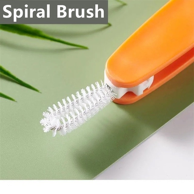 Bàn chải chai, Làm sạch nắp chai Bàn chải nhỏ, Bàn chải bình cho ăn, Bàn chải nắp cốc có rãnh đa chức năng, Dụng cụ rửa nắp cốc có rãnh, Bàn chải rửa cốc không có đầu cuối