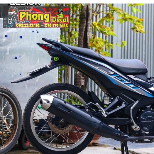 Tem Rời Yamaha Exciter 150 Y15ZR Dán Xe Đen Bóng