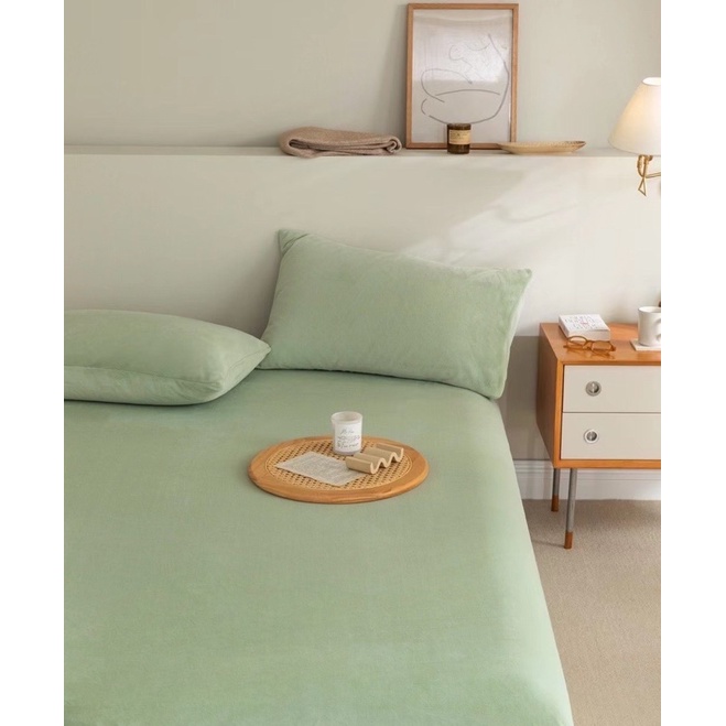Set Ga Gối Nỉ Nhung Sữa Mềm Mịn Cho Mùa Đông, Tone Màu Basic_ shinbedding