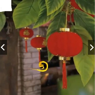 Đèn lồng đỏ treo cây cảnh