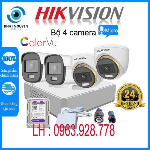 Trọn bộ từ 2 đến 4 mắt Camera quan sát HIKVISION 2.0 Megapixcel