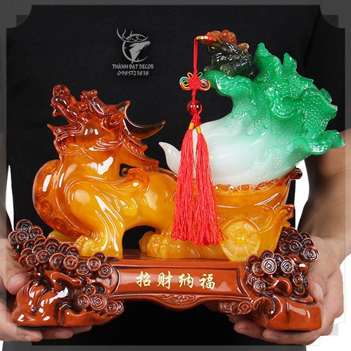 Tượng Tỳ Hưu Kéo Bắp Cải, Cóc Ngậm Tiền Phong Thuỷ Màu Vàng, Trang Trí Nội Thất, Quà Tặng Tân Gia, Khai Trương | BigBuy360 - bigbuy360.vn