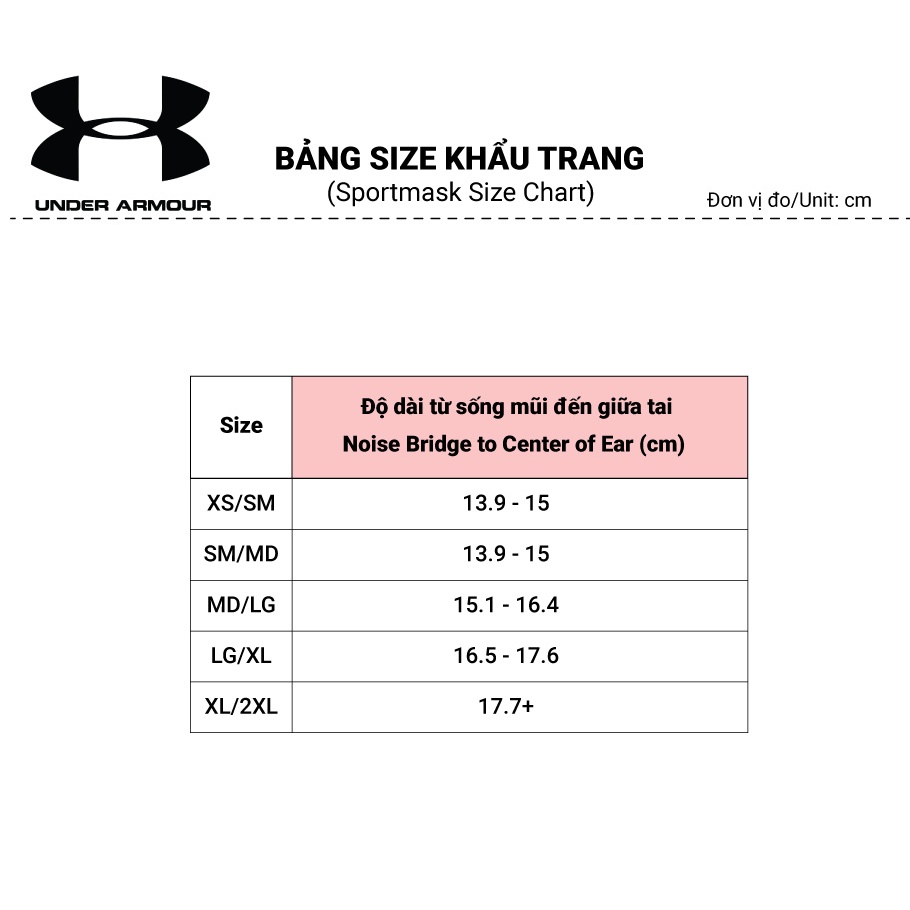 Khẩu trang thể thao unisex Under Armour Sportsmask Featherweight - 1372228-001