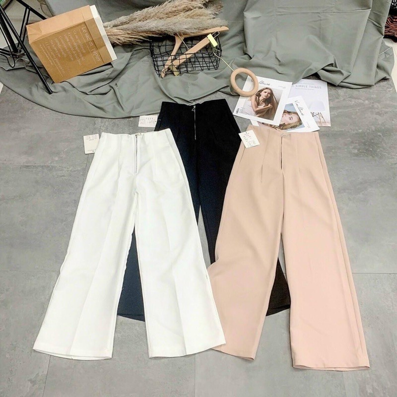 Quần culottes dài khoá kéo hông ( kèm video)