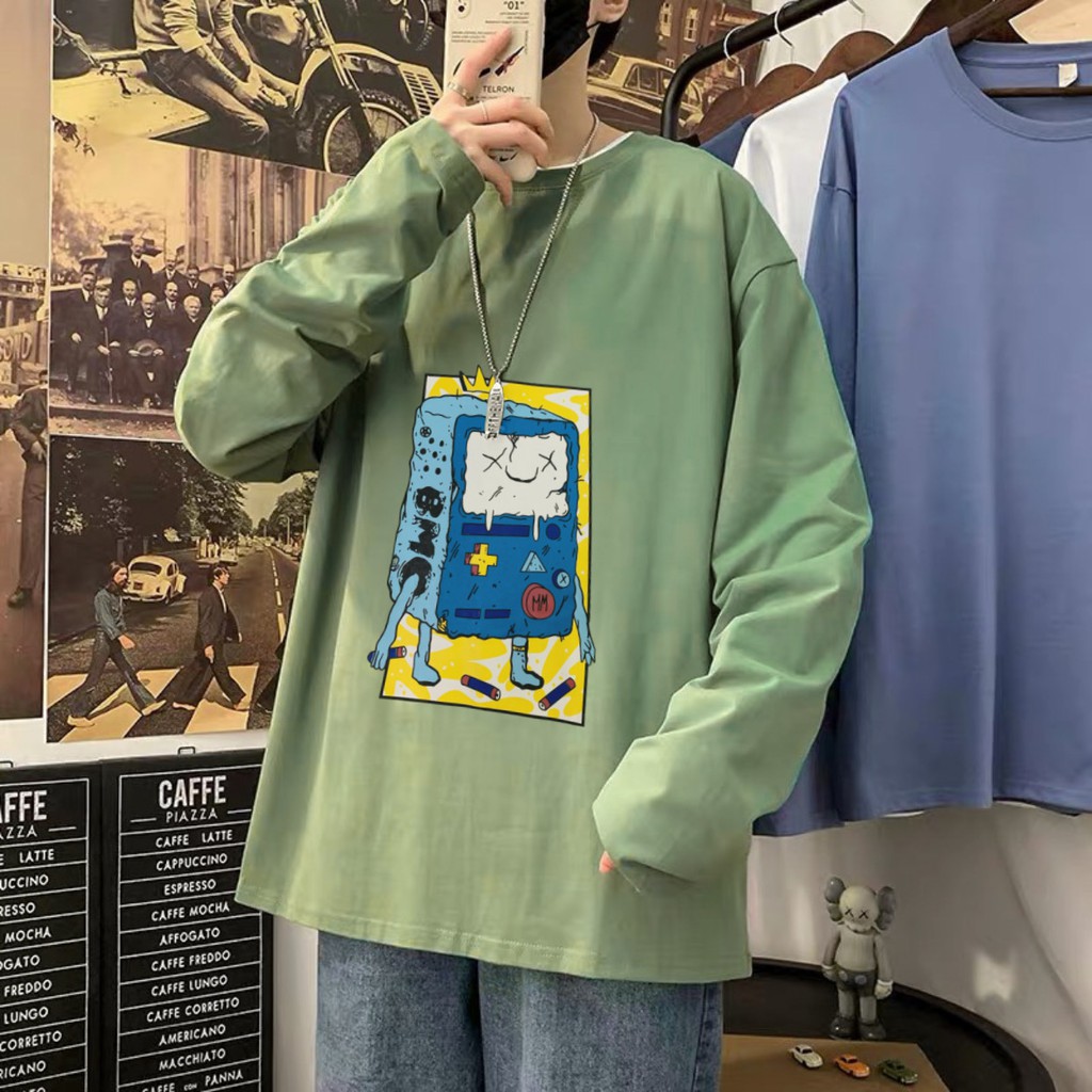 Áo thun dài tay 💵 BMO Máy Game 💵 phông Unisex nam nữ tee oversize form rộng pull Ulzzang Streetwear thu đông vải mềm