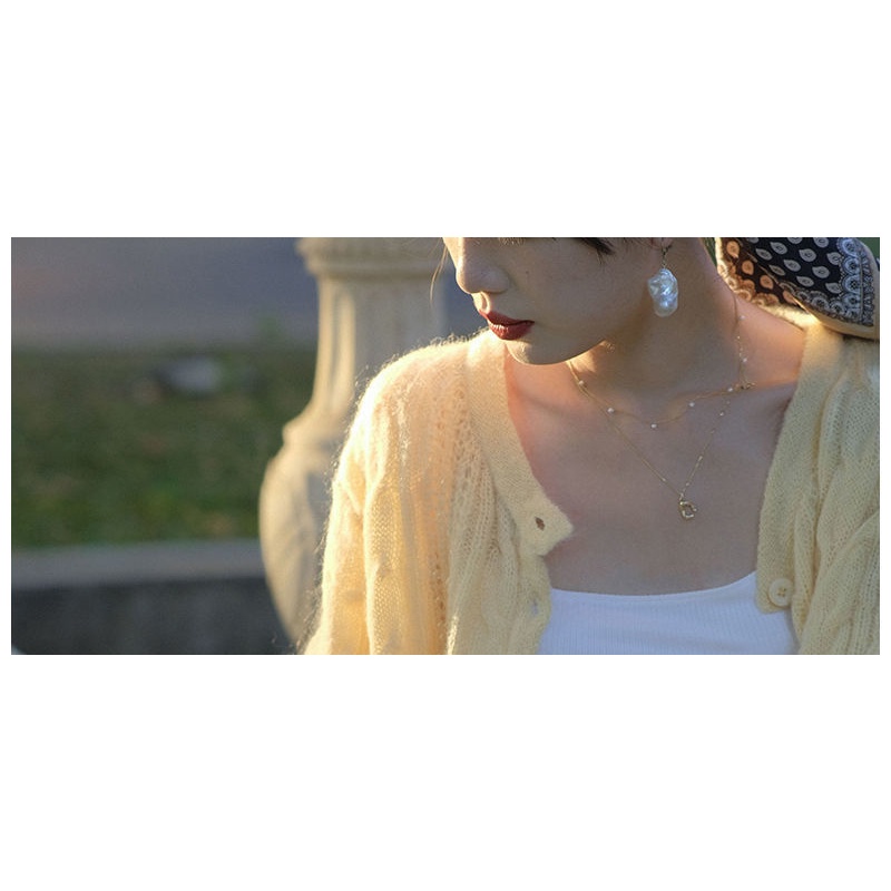 Áo Khoác Cardigan Dệt Kim Dáng Rộng Thời Trang Cho Nữ